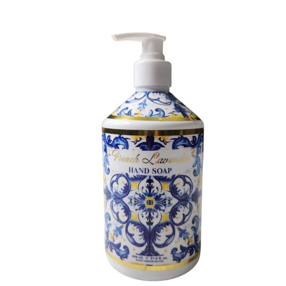 H+B Dolce Brezza French Lavender Hand Soap 21.5 Fl Oz Blue Design